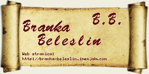 Branka Beleslin vizit kartica